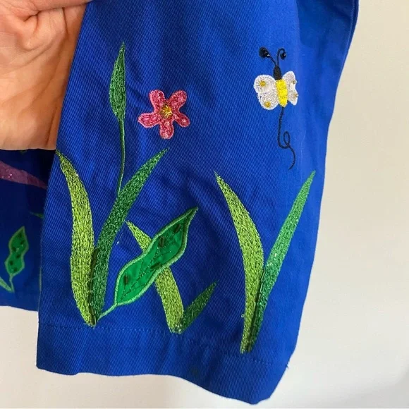 Vtg THE QUACKER FACTORY Colorful Embroidered Floral zip up Top Womens size 1X - Picture 10 of 16